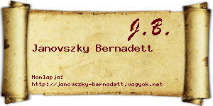 Janovszky Bernadett névjegykártya